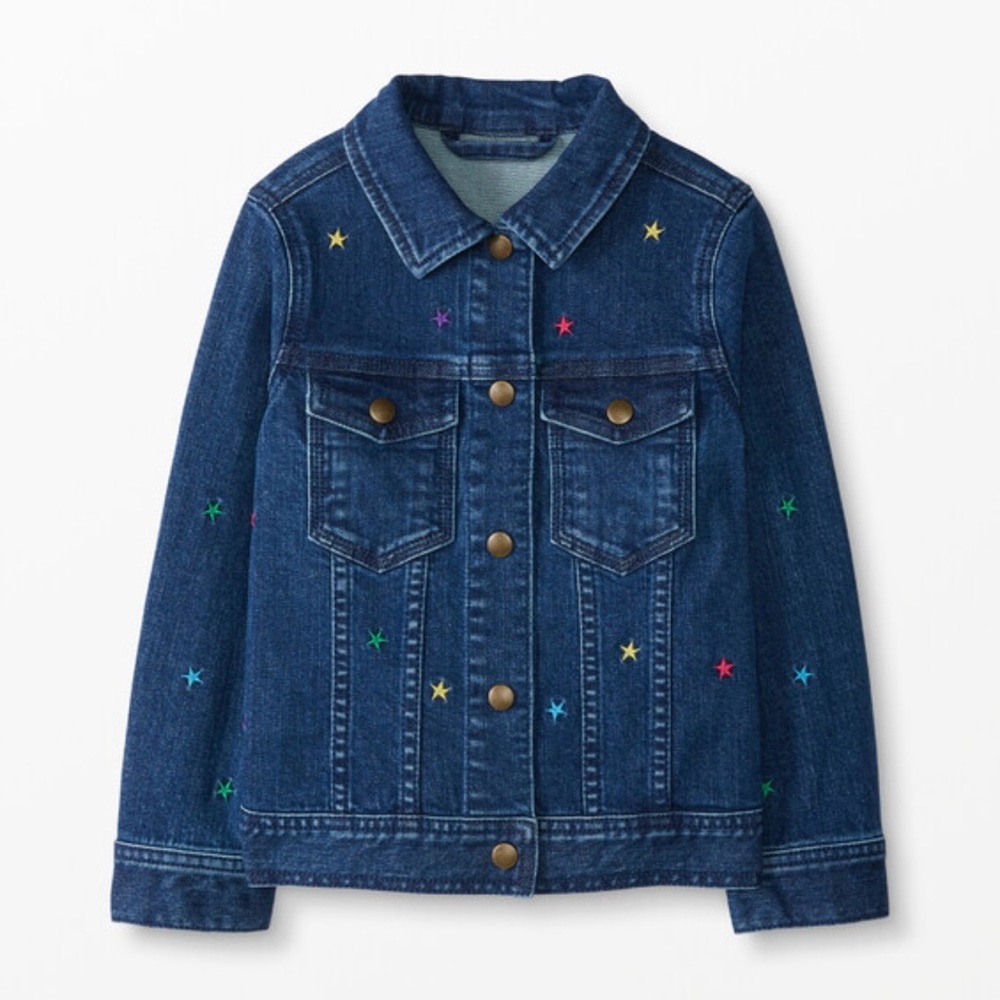 NWOT Hanna Andersson Best Friends Jean Jacket Size 12 (150cm) with Stars